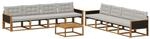 vidaXL Outdoor-Sofagarnitur mit Kissen 9 Stk Natur und Hellgrau 3381319