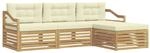vidaXL Outdoor-Sofagarnitur mit Kissen 4-Tlg Wei&szlig; und Creme Polyester 3390300