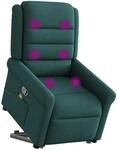 vidaXL Massagesessel mit Aufstehhilfe Dunkelgr&uuml;n Stoff 3303330
