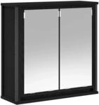 vidaXL Bad-Wandschrank mit Spiegel Schwarz Eichen-Optik 60x21x60 cm 861897