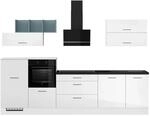 Impuls K&uuml;chen K&uuml;chenzeile IBZ4320BL 320 cm Wei&szlig; Hochglanz ohne E-Ger&auml;te