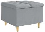 vidaXL Aufbewahrungsottomane mit Kissen Hellgrau 60 x 60 x 45 cm Stoff 876818