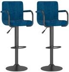 vidaXL Barhocker 2 Stk Blau Samt 334663