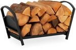 Relaxdays Kaminholzkorb Stahl Schwarz Klappbar 33 cm x 66 cm x 30,5 cm 3,1 kg
