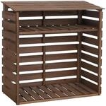 MCW Brennholzlager Q16 121x122x61cm Dunkelbraun