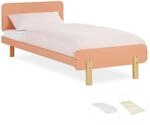 Homestyle4u Kinderbett 90x200 mit Lattenrost und Matratze in Rot 2806