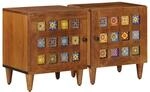 vidaXL Nachttisch 2 Stk Braun 40 x 33 x 46 cm Massivholz Mango 4018221