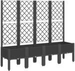 vidaXL Pflanzk&uuml;bel mit Rankgitter Schwarz 160x40x142 cm PP 367933