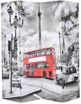 vidaXL Raumteiler Klappbar 160 x 170 cm London Bus Schwarz-Wei&szlig; 245874