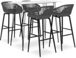 vidaXL 5-tlg. Bar-Set Wei&szlig; und Grau Modell 1