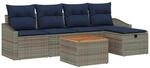 vidaXL Gartensofa-set mit Kissen mit Speicher 6 Stk Grau Poly Rattan 3360895