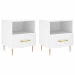 vidaXL Nachttische 2 Stk Wei&szlig; 40x35x47,5 cm Holzwerkstoff Modell 6
