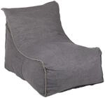 Relaxdays Sitzsack mit Lehne Baumwolle Grau Mit Taschen 62 cm x 63 cm x 90 cm 9 kg