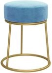 vidaXL Runder Hocker Hellblau Samt 340261
