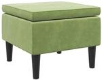 vidaXL Hocker mit Holzbeinen Hellgr&uuml;n Samt 329439