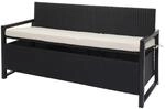 PROREGAL Poly-Rattan 3er Sitzbank HxBxT 87x164x57cm Gartenbank Truhenbank...