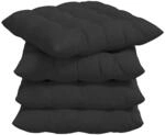 vidaXL Sitzkissen 4 Stk Schwarz 40 x 40 x 6 cm Mikrofaser 42015178