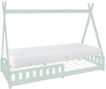ML-Design Kinderbett Tipi Mint 90x200 cm Matratze H16cm Rausfallschutz