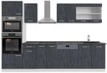 Vicco R-Line KomplettK&uuml;che Schwarz Beton/Wei&szlig; 300 cm AP Anthrazit Opt 2 ohne