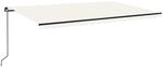 vidaXL Markise Manuell Einziehbar 500x300 cm Creme 3069137