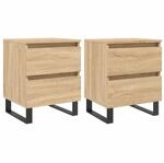 vidaXL Nachttische 2 Stk, Sonoma-Eiche 40x35x50 cm Holzwerkstoff 826899
