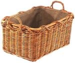 Kobolo Holztrage f&uuml;r Kaminholz Rattan Lacak mit abnehmbarem Leinenstoff