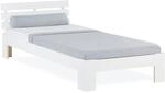 Homestyle4u Holzbett 90x200 mit Lattenrost in Wei&szlig; 2190
