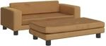vidaXL Kindersofa mit Hocker Braun 100x50x30 cm Samt 3196412