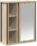 vidaXL Bad-Wandschrank mit Spiegel Sonoma-Eiche 50x21x60 cm 861903