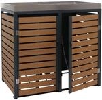 MCW M&uuml;lltonnenverkleidung K14 Teak-Optik 124x134x84cm