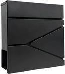 Relaxdays Briefkasten Metall Schwarz mit Zeitungsfach Abschlie&szlig;bar 37 cm x 37...