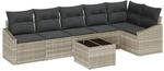vidaXL Garten-Sofa-Set 7-Tlg Hellgrau Poly Rattan 3346752