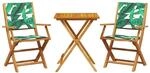 vidaXL 3-tlg Bistro-Set Blattmuster Stoff und Massivholz Modell 8