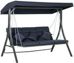 Outsunny Hollywoodschaukel 3-Sitzer Dunkelblau 198 x 118 x 168 cm