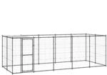 vidaXL Outdoor-Hundezwinger mit &Uuml;berdachung Stahl 12,1 m&sup2; 3082294