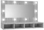 vidaXL Spiegelschrank mit LED Grau Sonoma 90x31,5x62 cm 820458