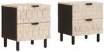 vidaXL Nachttisch 2 Stk Wei&szlig; 40 x 33,5 x 46 cm Massivholz Mango 4017863