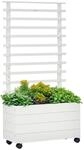 Outsunny Hochbeet Tannenholz 76L x 30B x 155H cm Wei&szlig;