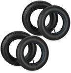Relaxdays Schubkarrenrad 2er Set Gummi Schwarz mit Schlauch 37 cm x 8,5 cm