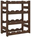 vidaXL Weinregal f&uuml;r 16 Flaschen Braun Massivholz Kiefer