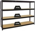 PROREGAL Schwerlastregal Dino 180x240x60 cm Fachlast 450kg Schwarz