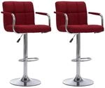 vidaXL Barhocker 2 Stk Weinrot Stoff 283427