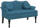 vidaXL Sitzbank mit Kissen Blau 120,5x65x75 cm Samt 372148