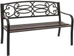 PROREGAL Gartenbank HxBxT 87x127x58cm Bank Parkbank Sitzbank Vintage Bronze 2-Sitzer