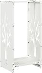 vidaXL Brennholzregal Wei&szlig; 40x30x80 cm Kaltgewalzter Stahl 864226