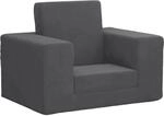vidaXL Schlafsofa f&uuml;r Kinder Anthrazit Weicher Pl&uuml;sch 4104786