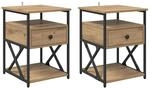 vidaXL Nachttisch 2 Stk Artisan-Eiche 40 x 42 x 55 cm Holzwerkstoff 881884