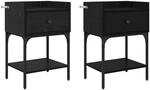 vidaXL Nachttisch 2 Stk Schwarz Eichen-Optik 40 x 29 x 60 cm 881831