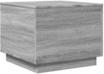 vidaXL Couchtisch mit LED-Leuchten Grau Sonoma 50x50x40 cm 839873