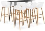 vidaXL 7-tlg. Bar-Set Schwarz und Wei&szlig; Modell 6
